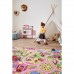 Covor roz pentru camera fetitelor 140 cm x 200 cm, oras cu strazi si case Sweet Town