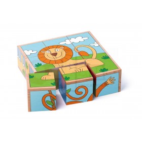 Cuburi puzzle animale salbatice - Woody