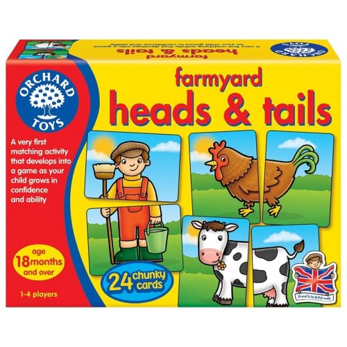 Joc educativ asociere Prietenii de la ferma - Farmyard Heads & Tails - Orchard Toys