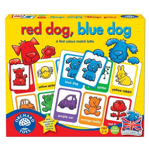 Joc educativ loto in limba engleza Catelusii - Red Dog, Blue Dog - Orchard Toys