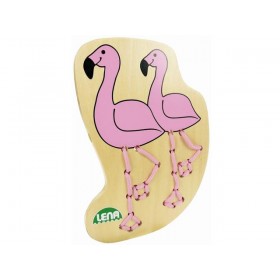 Jucarie din lemn pentru snuruit - Flamingo