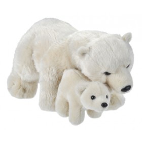Mama si Puiul - Urs Polar - Jucarie Plus Wild Republic 38 cm