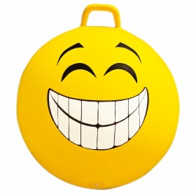 Minge gonflabila de sarit, pentru copii, model smiley face galben, 65 cm