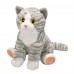 Pisica vargata Gri Alb - Jucarie Plus Wild Republic 30 cm 