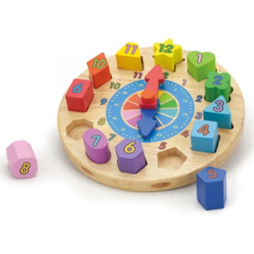 Puzzle lemn - ceas - New Classic Toys