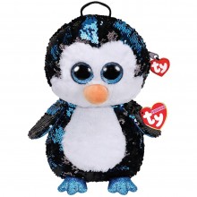 Rucsac pentru copii, cu paiete reversibile TY, Pinguinul Waddles, 26 cm