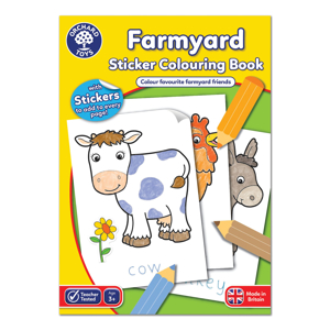 Carte de colorat cu activitati in limba engleza si abtibilduri - Ferma - FARMYARD - Orchard Toys