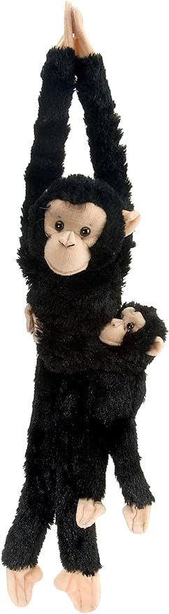Maimuta care se agata Cimpanzeu cu pui - Jucarie Plus Wild Republic 50 cm