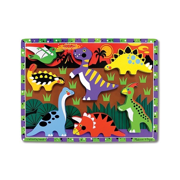 Puzzle lemn in relief - Dinozauri