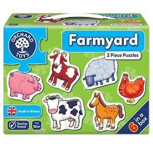 Set 6 puzzle Ferma (2 piese) - Farmyard - Orchard Toys